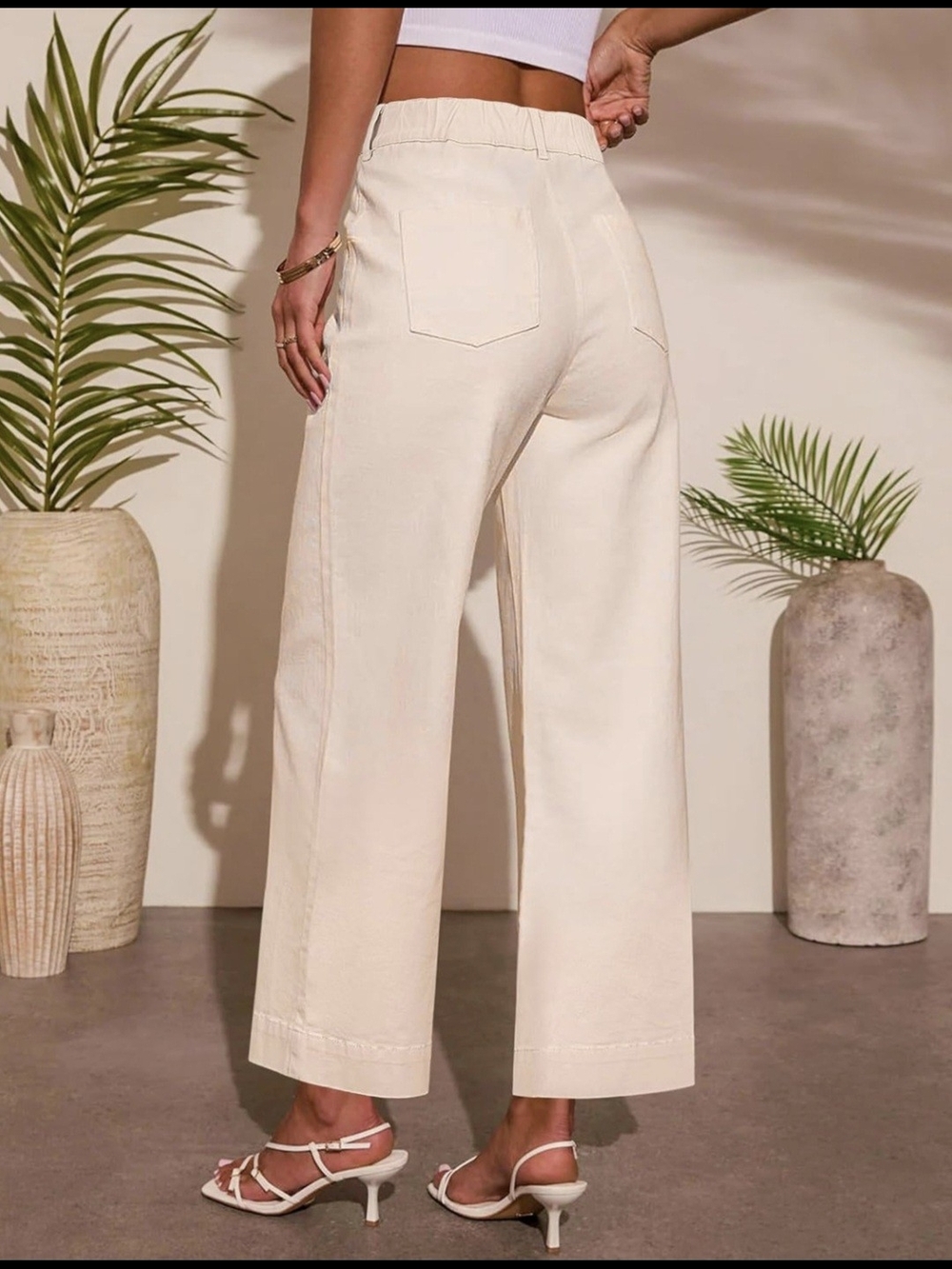 Eddoyee Wide Leg Cropped Pants #1436 - Picture 5 of 9